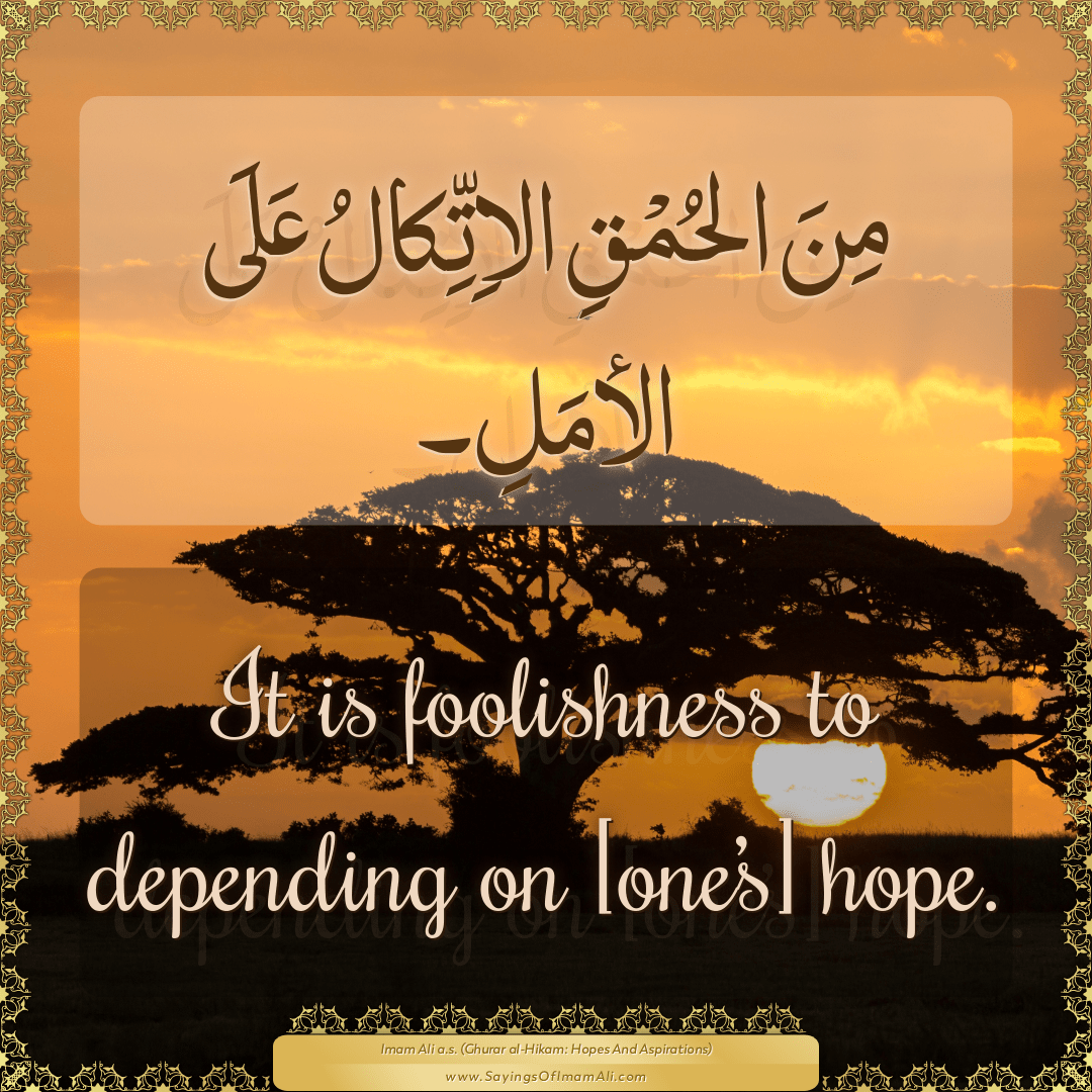 Sayings of Imam Ali (a.s) about: “foolishness”