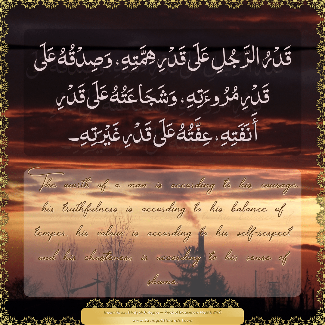 Sayings of Imam Ali (a.s) about: “balance”