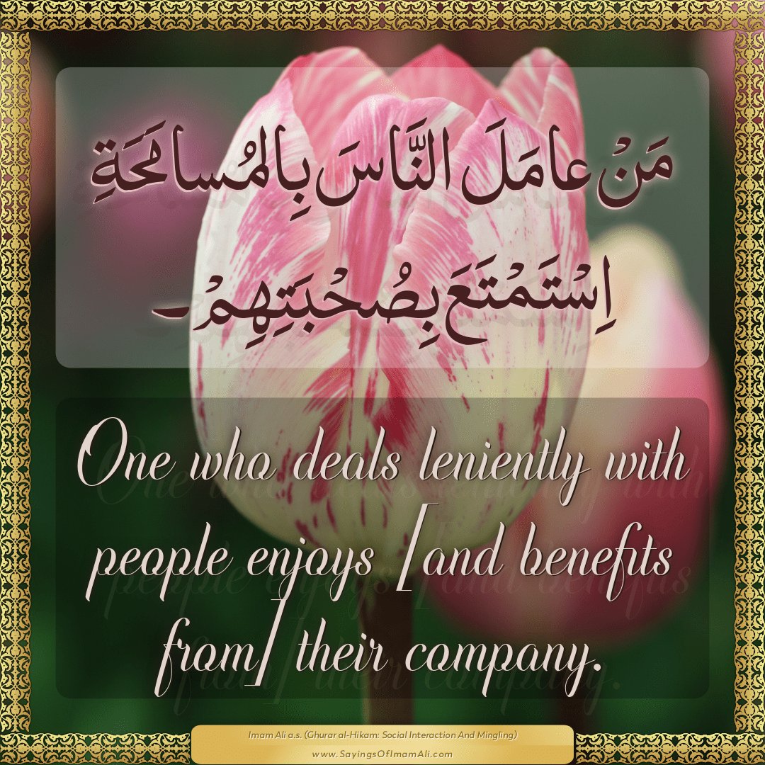 Sayings of Imam Ali (a.s) about: “leniently”