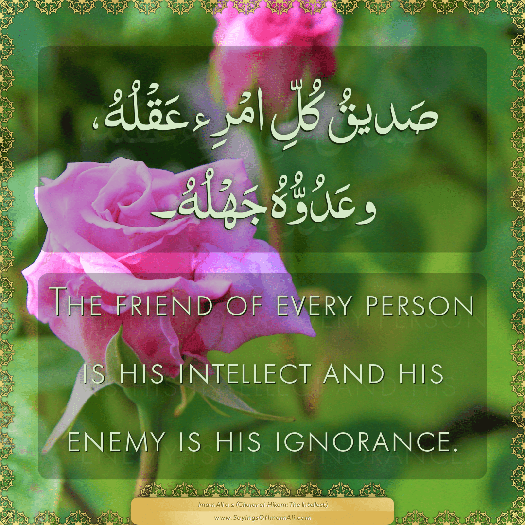 The friend of every person is his... — Imam Ali (a.s)