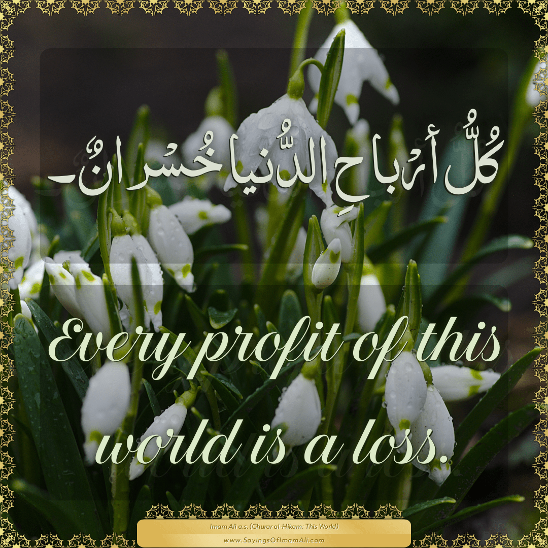 Sayings of Imam Ali (a.s) about: “أرْباحِ”