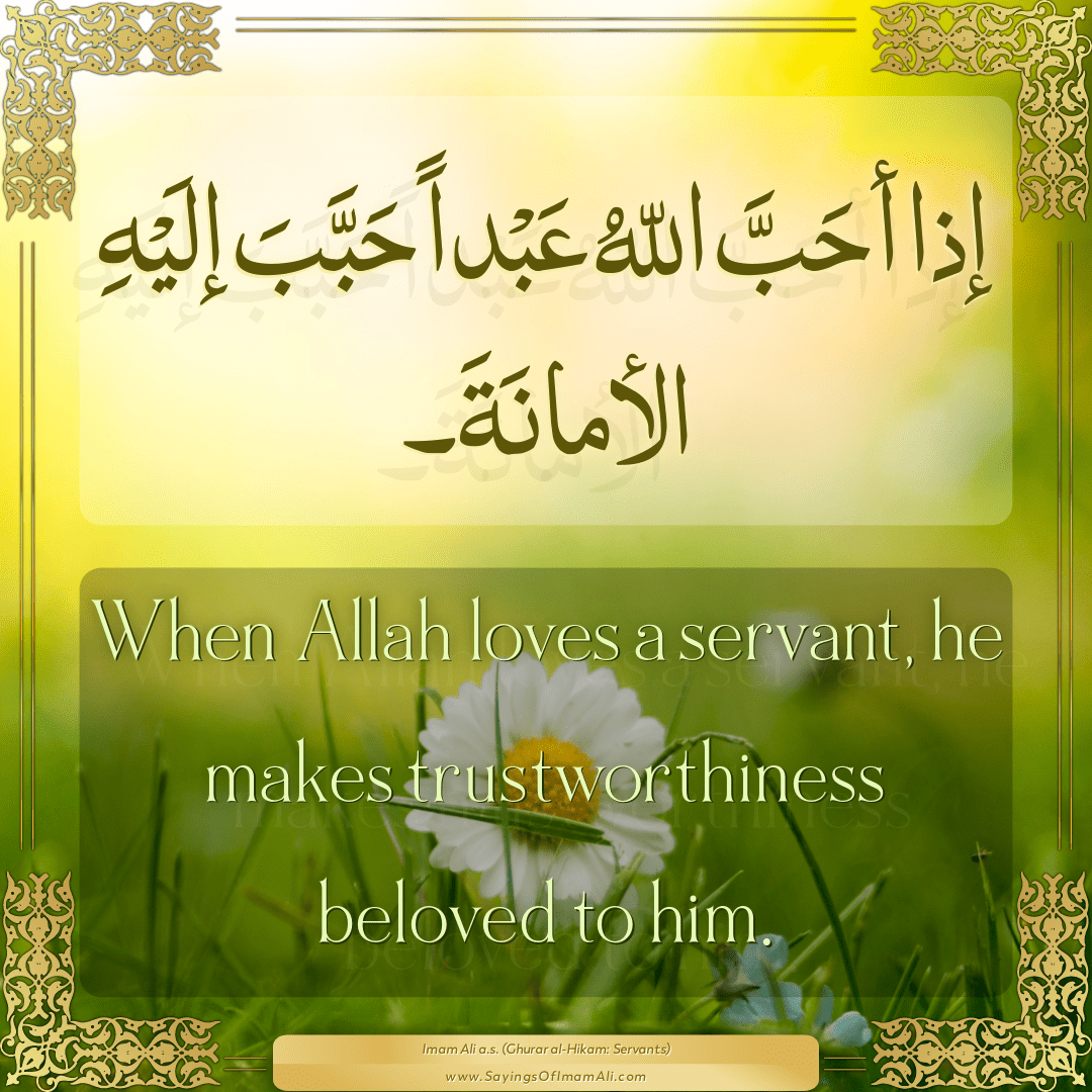When Allah loves a servant, he makes... — Imam Ali (a.s)