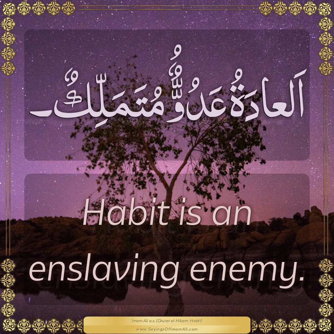 Habit is an enslaving enemy. — Imam Ali (a.s)