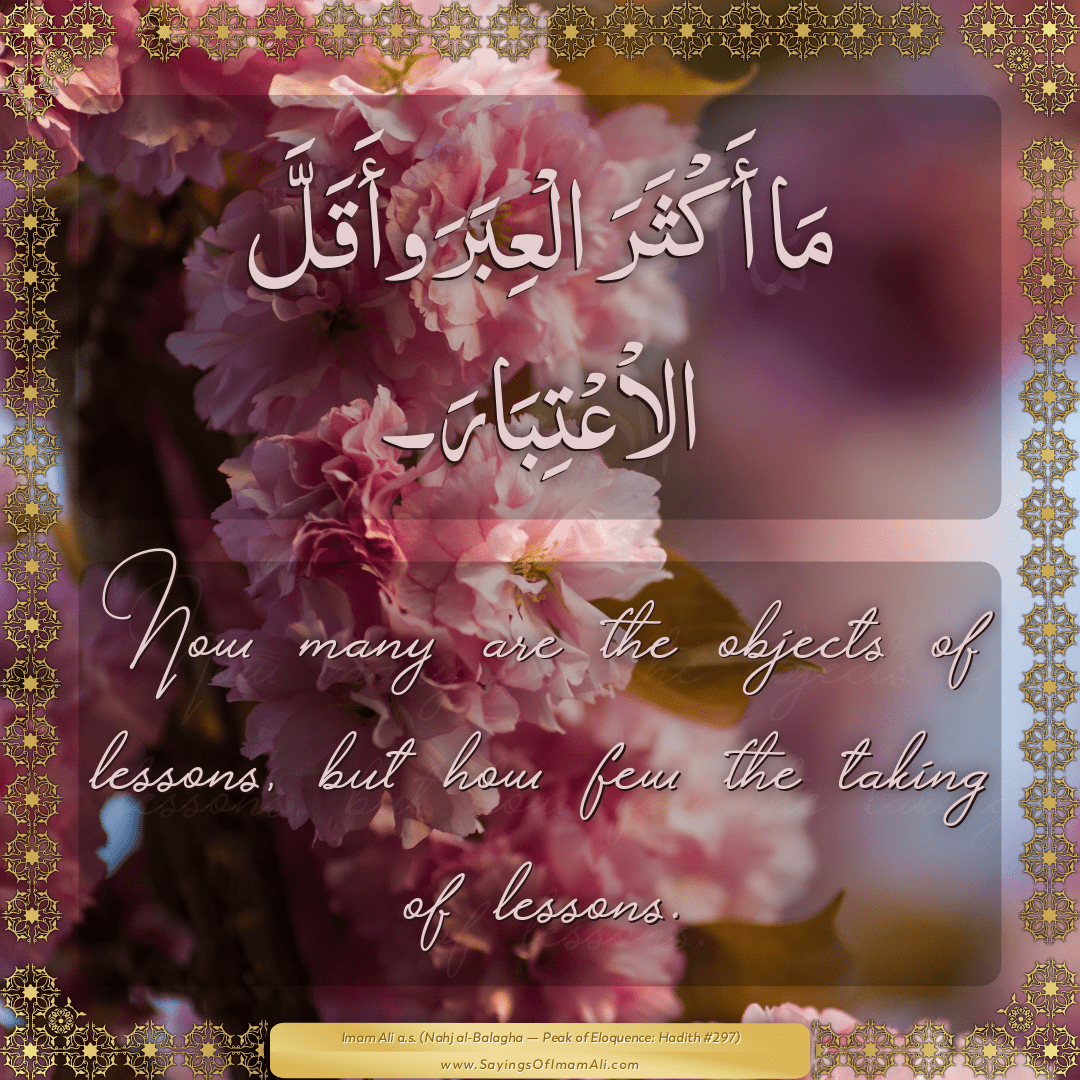 Sayings of Imam Ali (a.s) about: “taking”