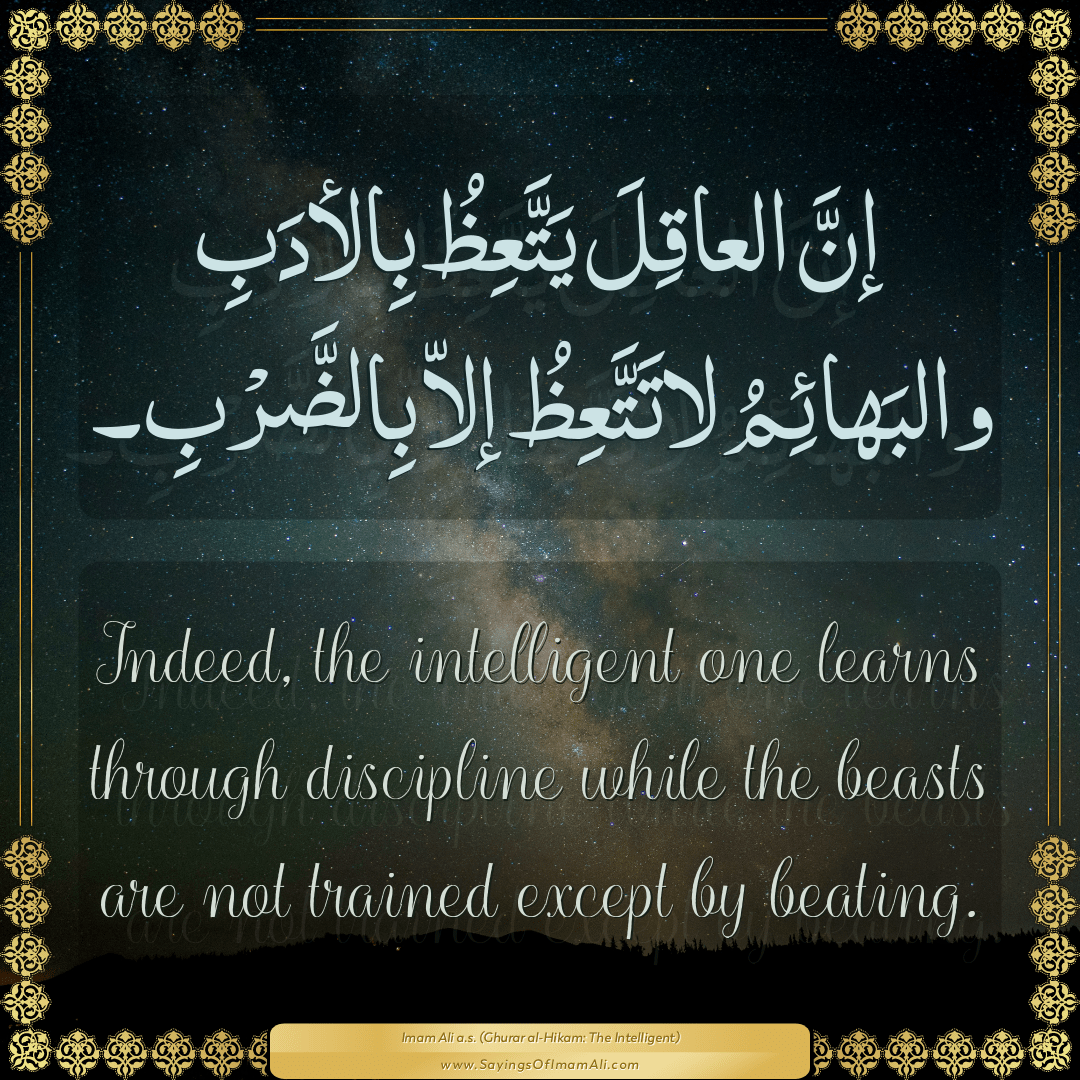 Sayings of Imam Ali (a.s) about: “والبَهائِمَ”