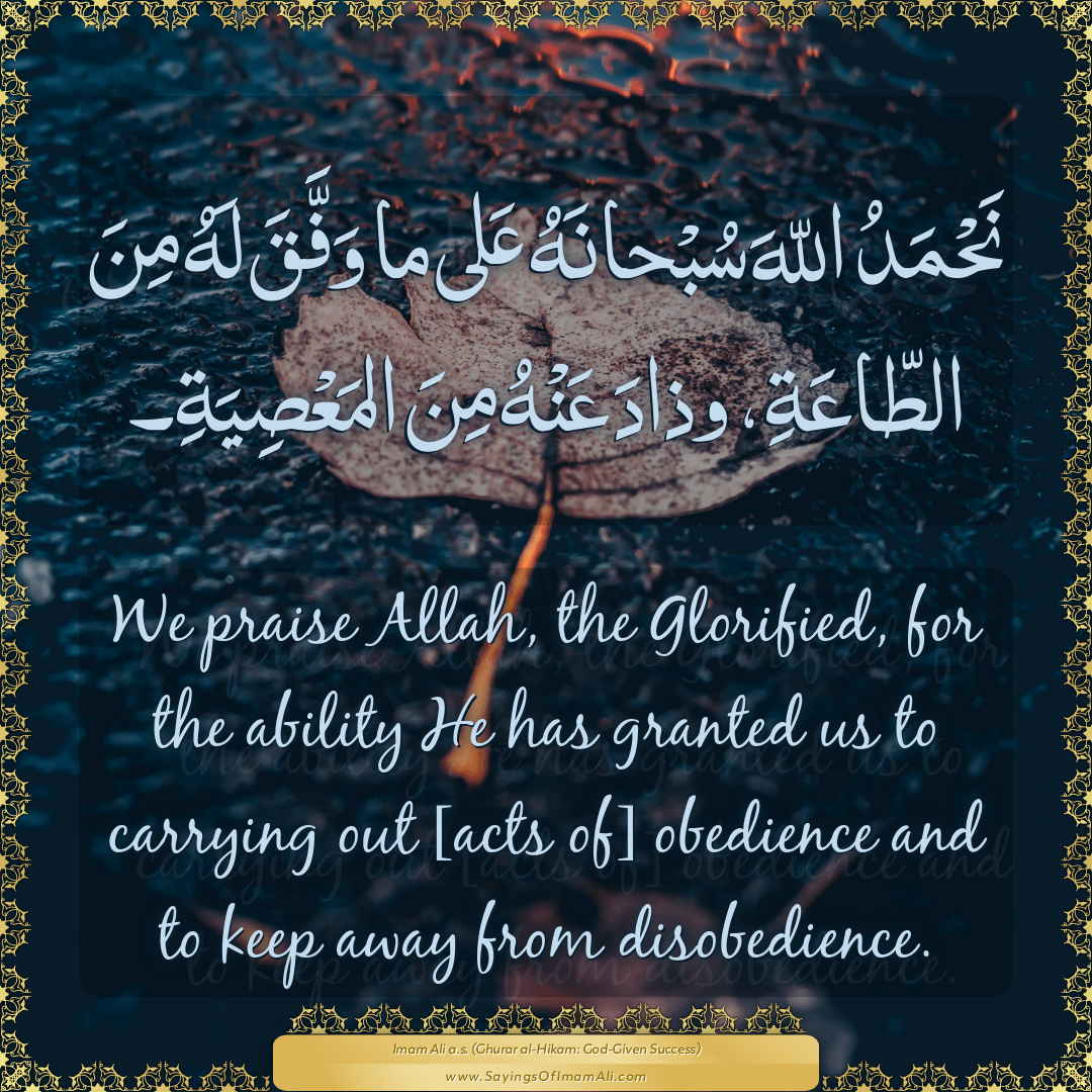 Sayings of Imam Ali (a.s) about: “وذادَ”