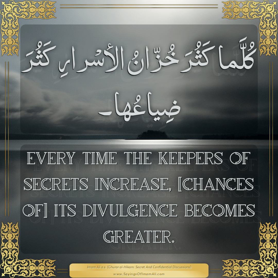 Sayings of Imam Ali (a.s) about: “keepers”